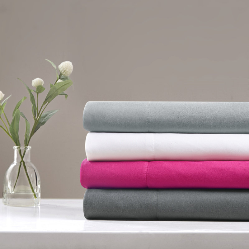 Microfiber Sheet Set with Side Pockets, Twin Sheet Case Pack + Fitted Sheet + 4 Pillowcase, Gray