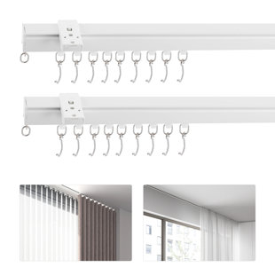Curtain Track Ceiling Mount Heavy Duty Curtain Tracks Rods System Room  Divider Partition Curtain Ceiling Rails Clips Hooks Sliding Shower-Ceiling