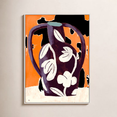 Black Vase White Flowers Print by Marco Marella