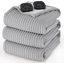 Couverture électrique chauffante en flanelle à nervures, chauffage avec 10 réglages de chaleur et 10 réglages de temps, arrêt automatique avec minuterie 8 heures, GentleSoft ™ -102355040-102355039-122920314