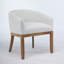 Chaises de salle à manger demi-tonneau rembourrées de style Mid-Century avec accoudoirs-1199900523