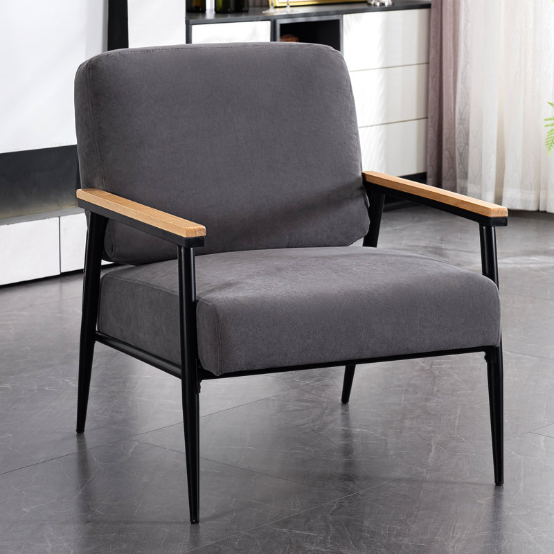 Fauteuil club 27,5 po en velours capitonné