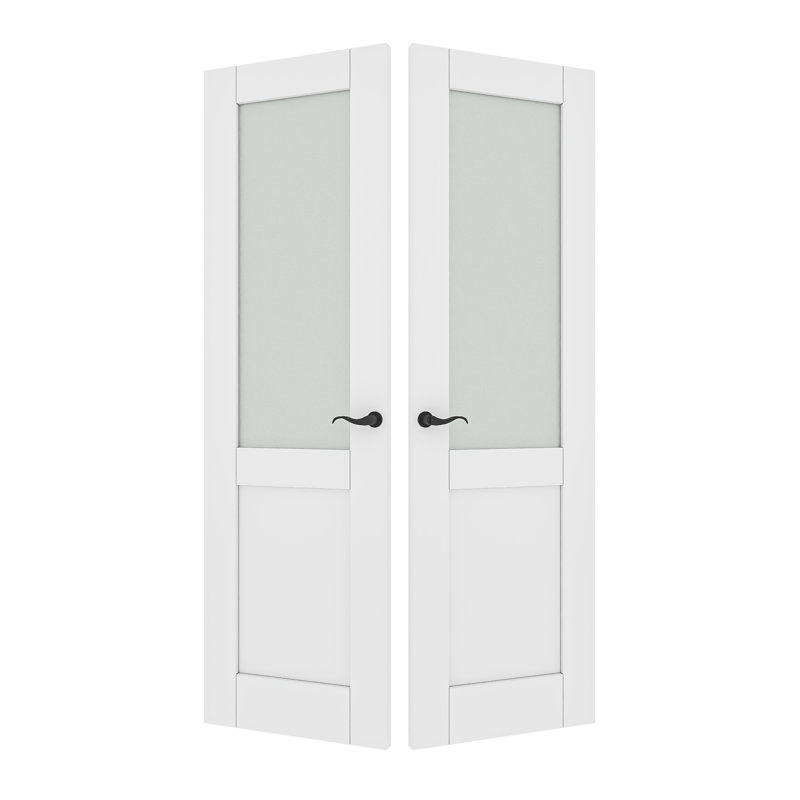 Porte double garde-manger avec porte et ensemble de quincaillerie / poignées françaises, 48 po x 80 po