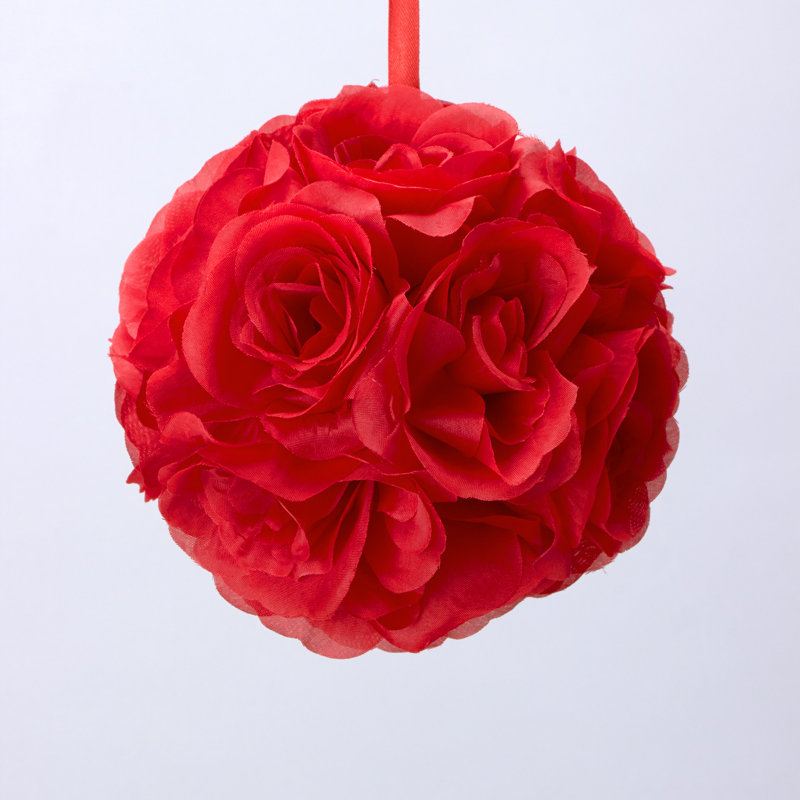 Boule de fleurs de pomander, Rouge, H 6 po x l 6 po x P 6 po