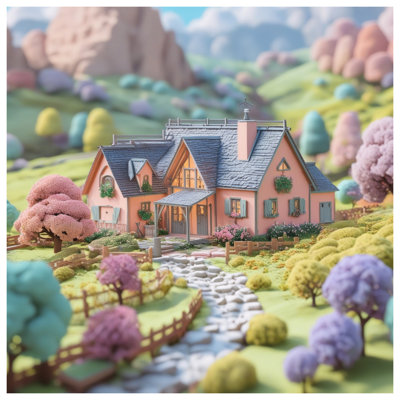 Housses de couette Pastel Cottage Landscape