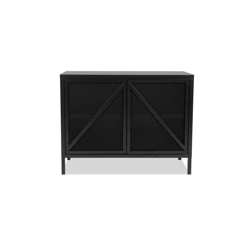 Armoire de rangement à 2 tablettes Macedonia, Sable noir