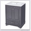 Ensemble de meuble-lavabo 24 po avec lavabo en céramique, armoire de rangement autoportante moderne avec poignées argentées, portes à fermeture douce-45816131