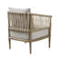 Rounded Sitting Chair With Jute Twine Rope And Soft Back Pillow Transitional Accent Arm Comfortable Upholstery
