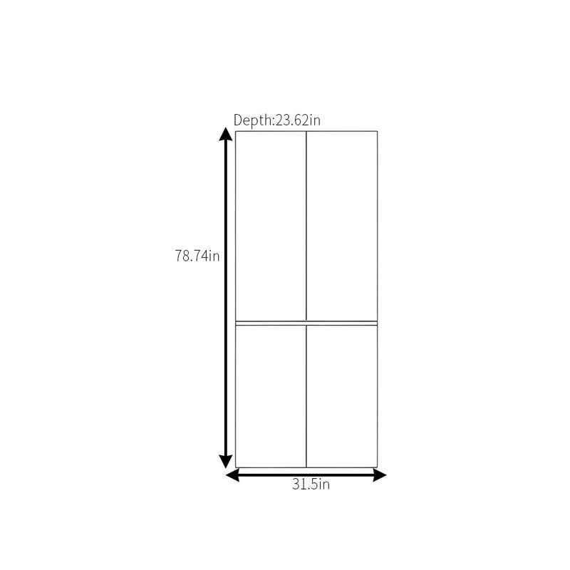 Garde-robe simple de style crème, H 78,74 po x l 31,5 po x P 23,62 po