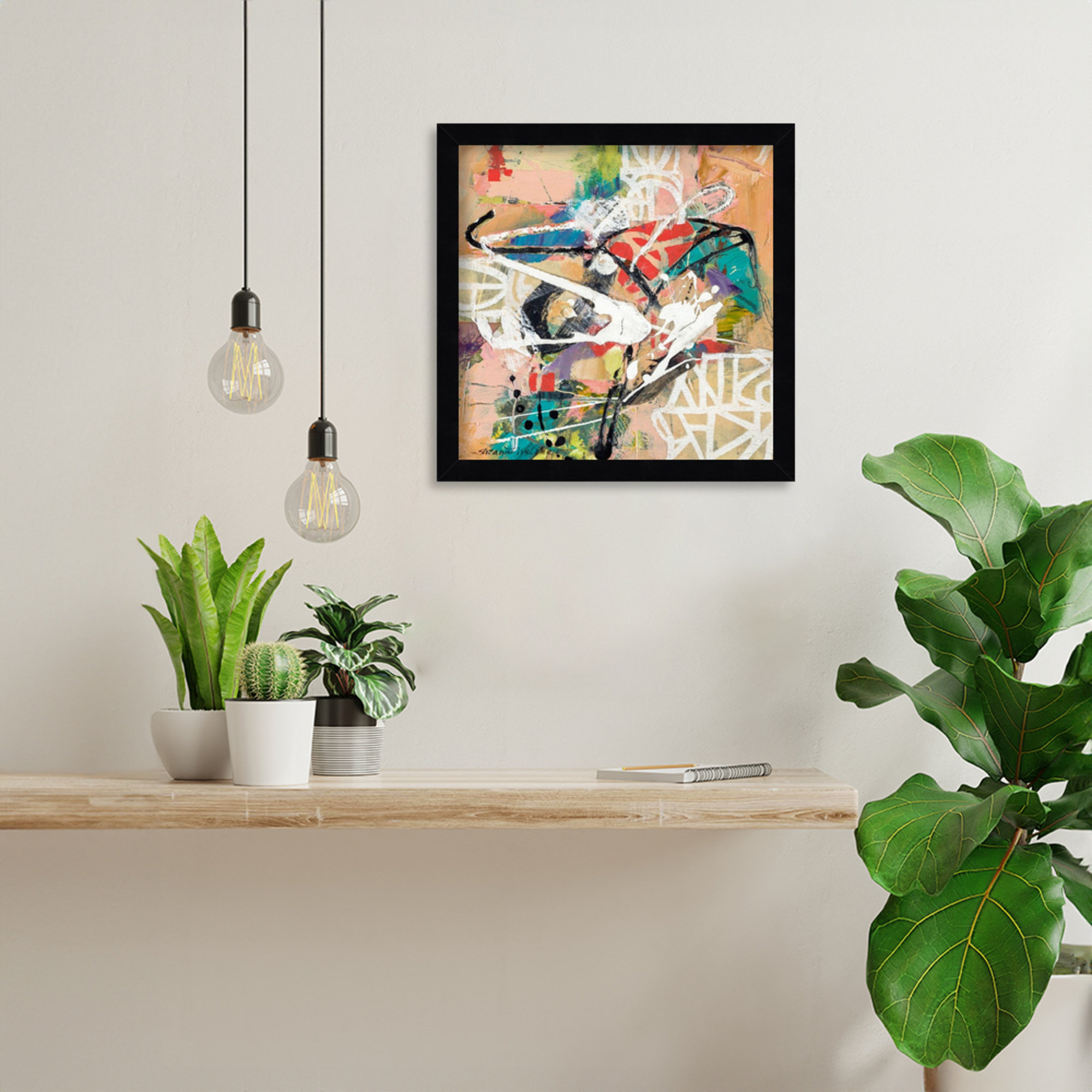 Talk 2 Me by Sutter Wood Framed Wall Art Print, 13" H x 13" W, Black