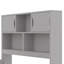 Lit plateforme simple gris avec rangement pour bibliothèque et 4 tiroirs-816530586