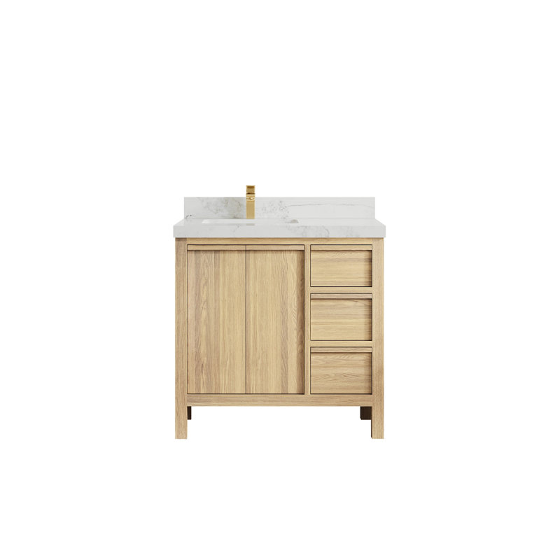 Chêne Elizabeth 36 po X P 22 po De salle de bain Piatra, Laiton Berkshire