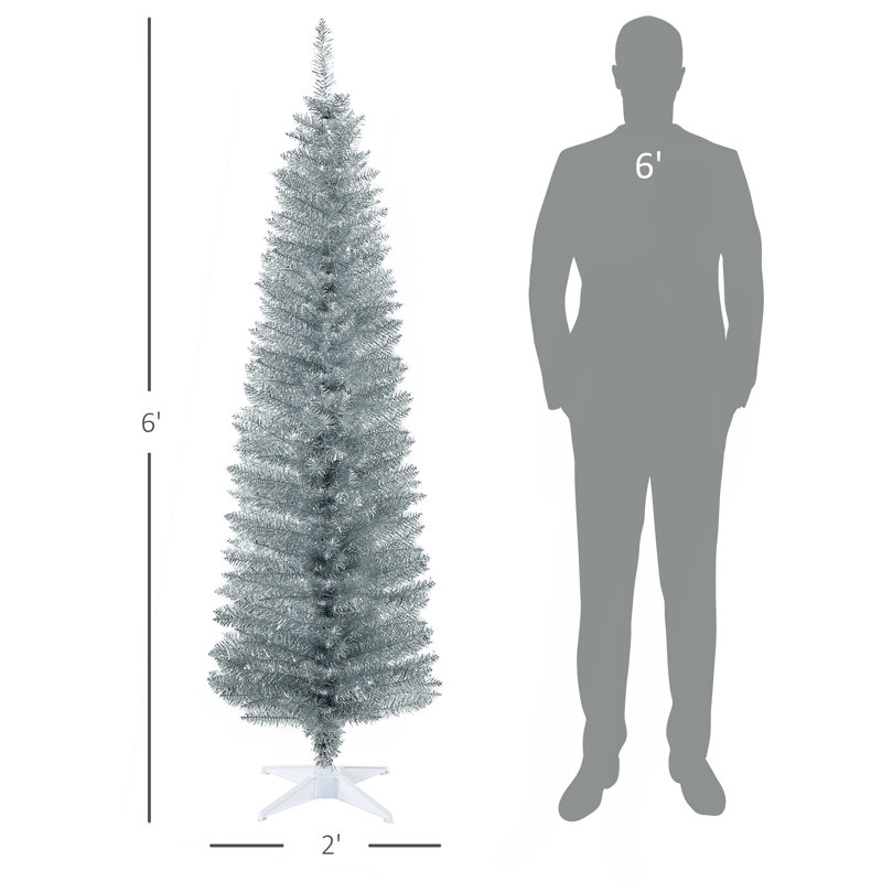Arbre de Noël Slim, arbre de Noël artificiel avec 390 branches réalistes et support en plastique
