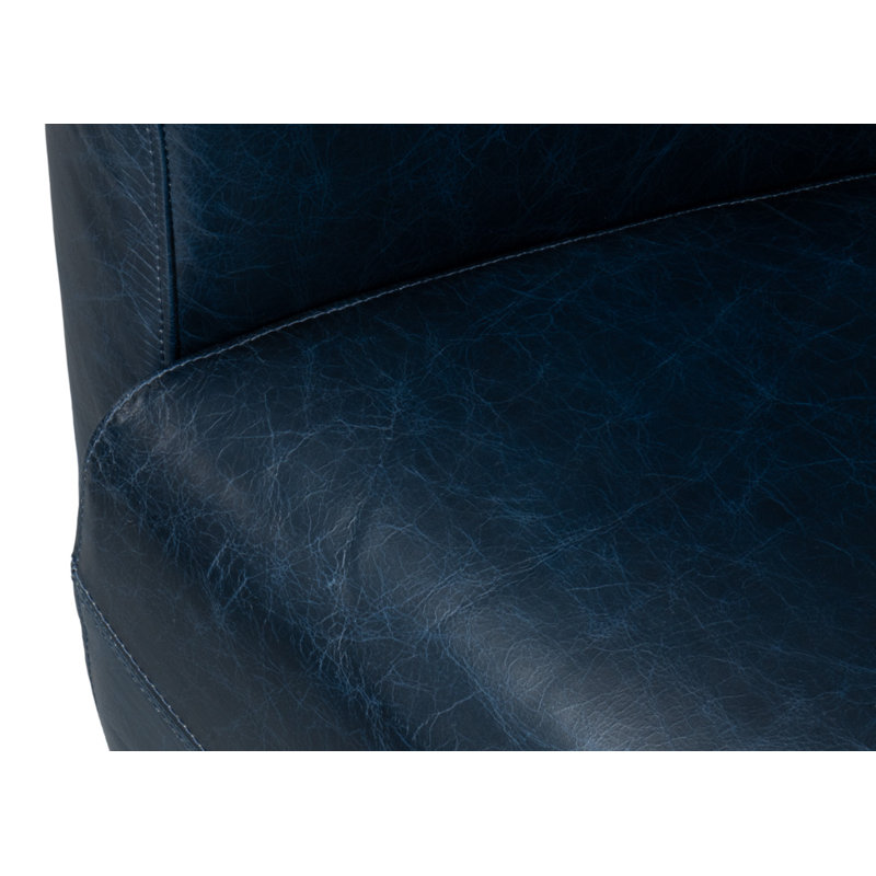 Mandy Armchair, Dark Blue Genuine Leather