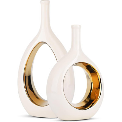 Glossy Gold Ceramic Vase 