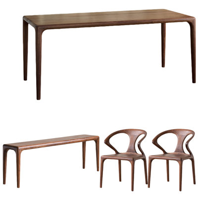 Black Walnut Dining Table Set