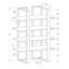 Bibliothèque, bibliothèque, étagère, 4 niveaux, H 60 po, bureau, métal stratifié, contemporain, moderne-589940550
