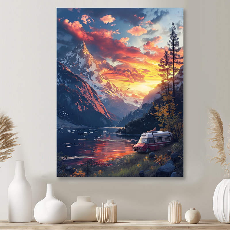 Caulkins - camping, voyage, art mural, salon, Métal métal, H 44 po x l 34 po x P 1,5 po