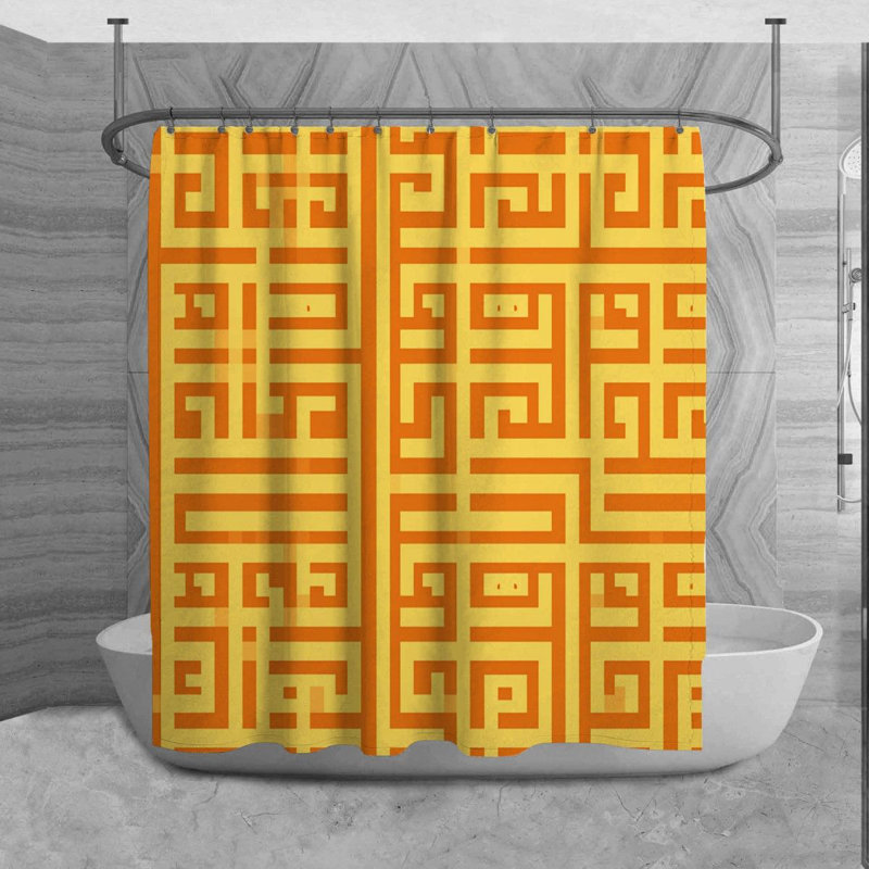 Rideau de douche à motif géométrique Nazma, H 93 po x l 70 po