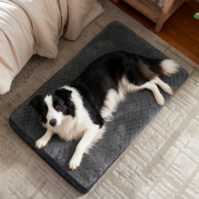 Joejoy Dog Beds , Orthopedic Dogs Crate Bed with Washable Removable Cover, Extra Thick Egg Memory Foam Pet Beds, Waterproof Washable Mattress