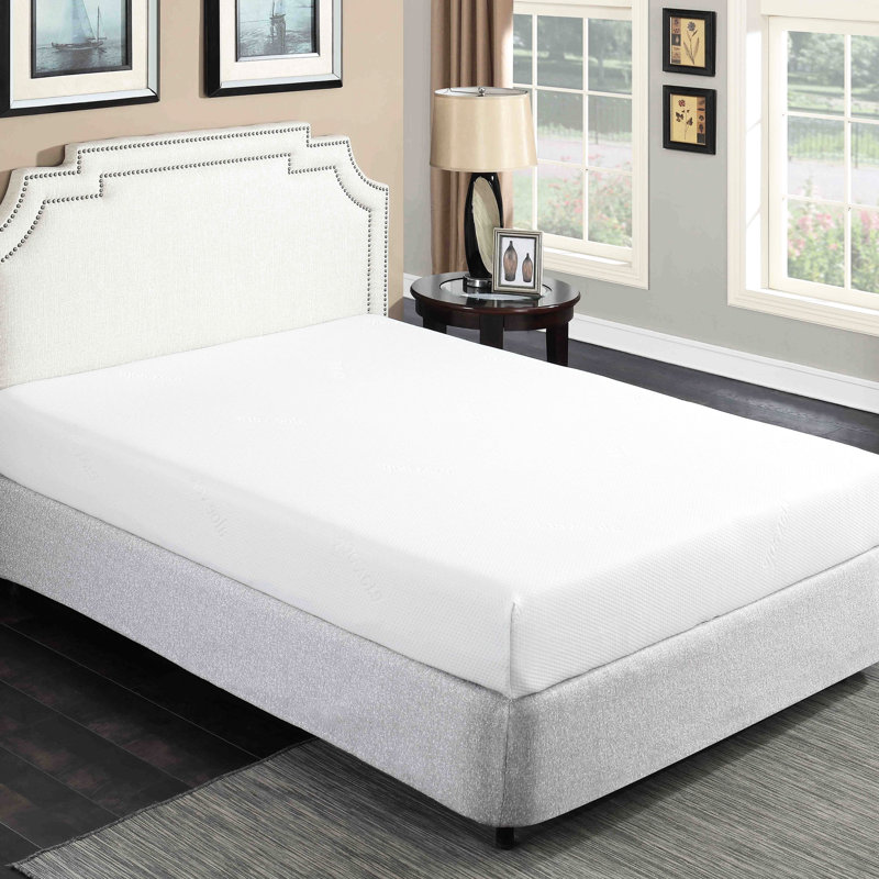 8 po Matelas en mousse viscoélastique imprégnée de gel dans une boîte, housse double blanche, aloès pour un sommeil confortable, soutien élevé de 6 po, dissipation de la chaleur de 2 po, divers matelas de sommier convenables, housse avec, support et