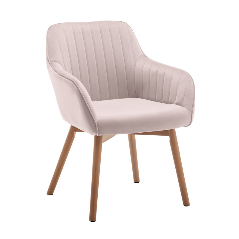 46cm H Velvet Upholstered Upholstered Back Armchair, Pink