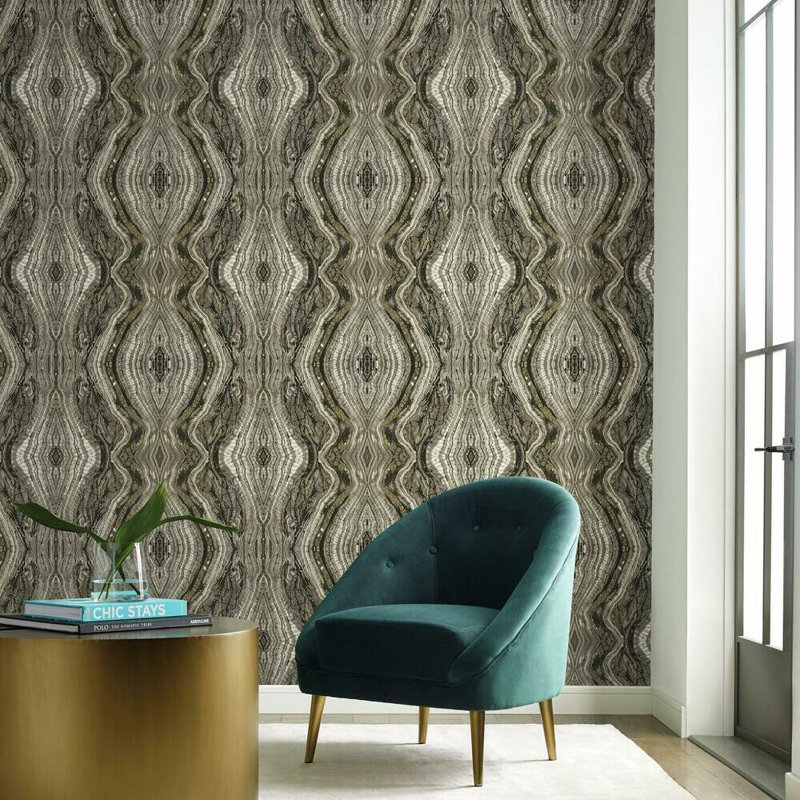 Marble Peel & Stick Wallpaper Roll, Dark Gray