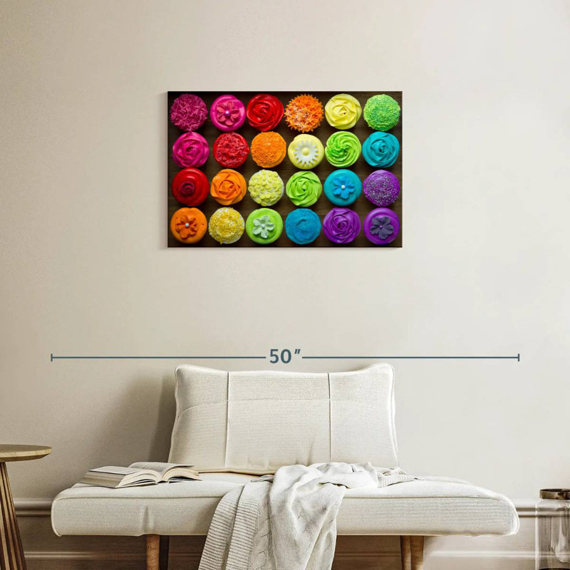 Yarlin Rainbow Cupcakes, 20" H x 30" W
