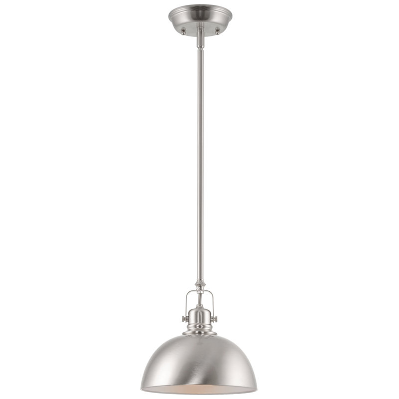 Luminaire suspendu en forme de dôme à 1 lumière Tazewell, Nickel brossé
