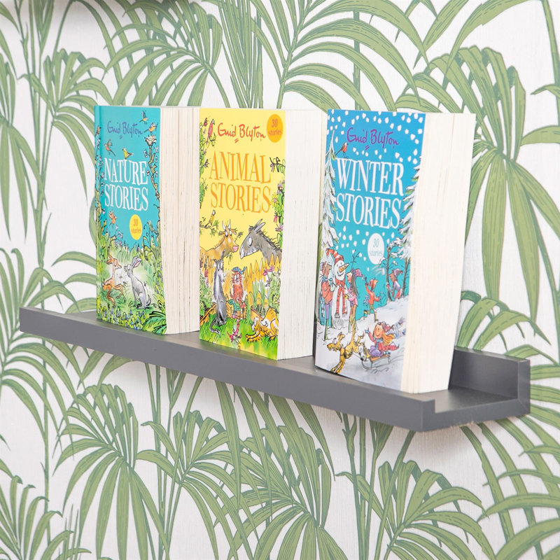 Harbour Housewares - Floating Picture Ledge Wall Shelves, Gray, 4cm H x 57cm W x 10cm D
