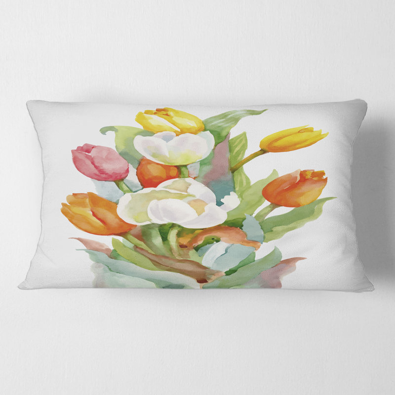 Housse et insert de coussin rectangulaire Blooming and Tulips