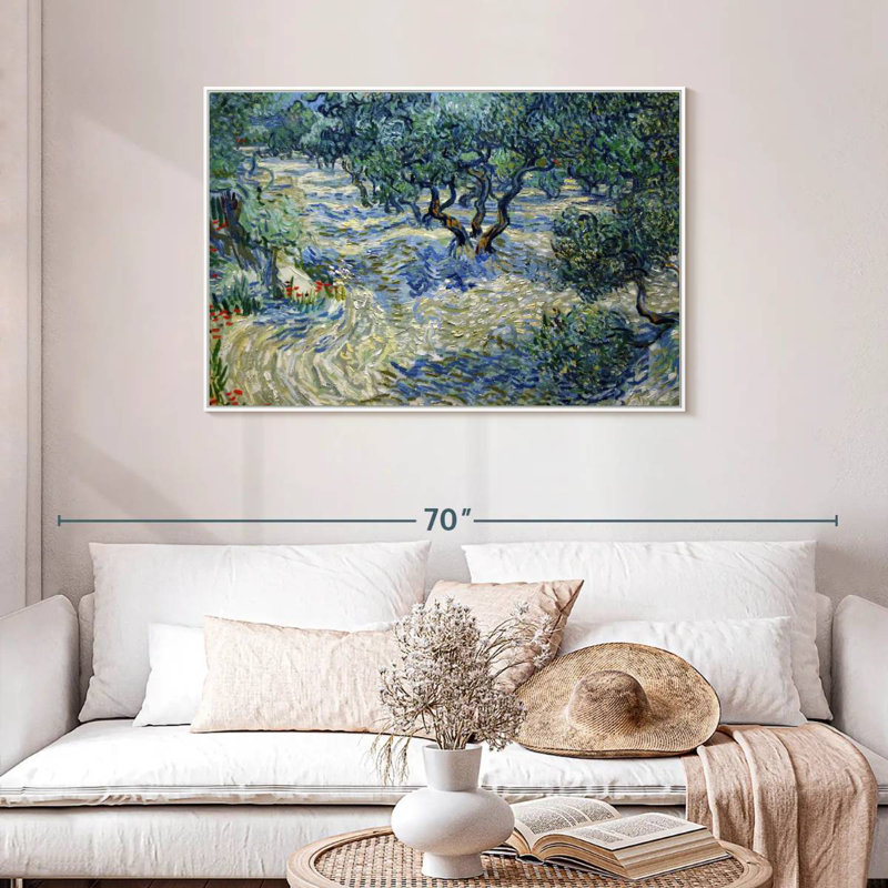 Olive Orchard 1889, Cadre flottant blanc, 43 po x 29 po