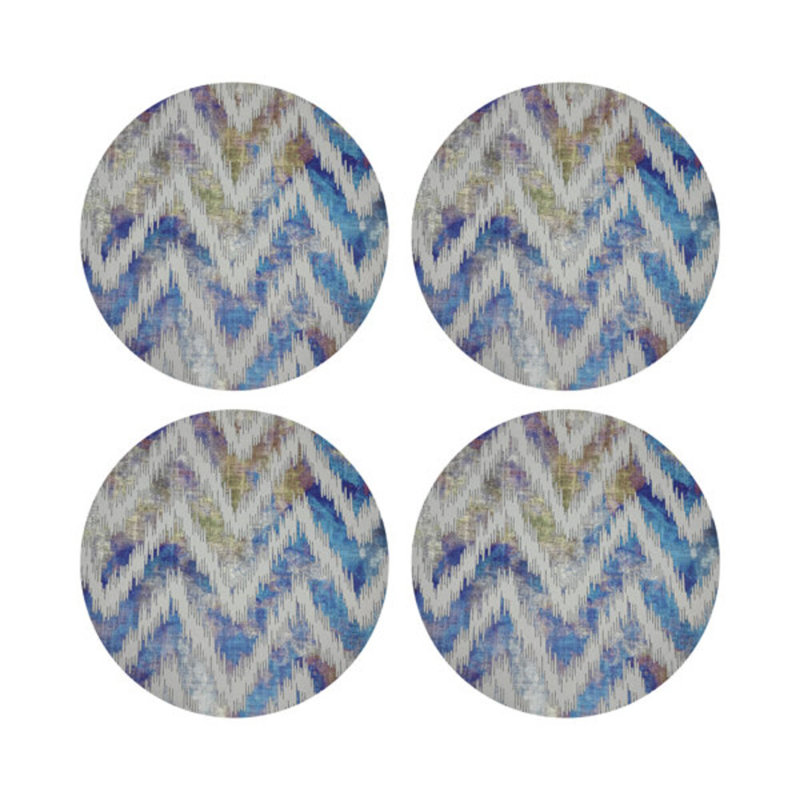 Pebble 16" Vinyl Placemat, Gray/Navy