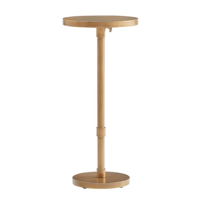 Meraux Antique Brass Adjustable Height Accent Table