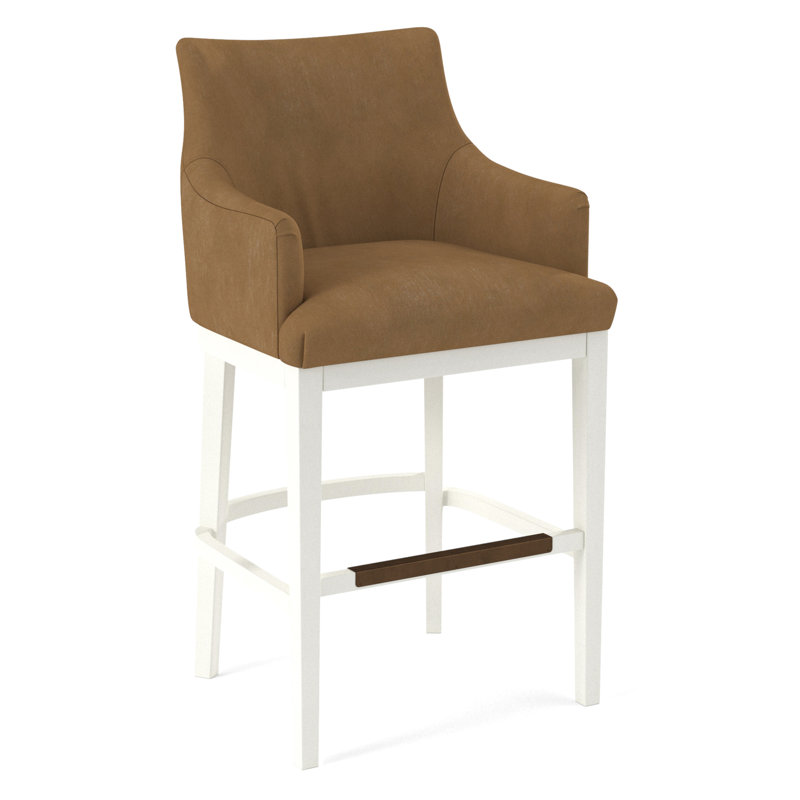 Upholstered Stool, Salvador Butter, White