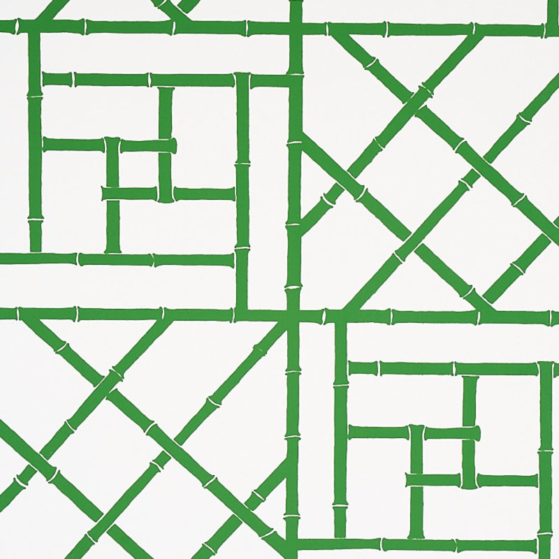 Papier peint treillis Schumacher x Cristina Buckley, Vert safari