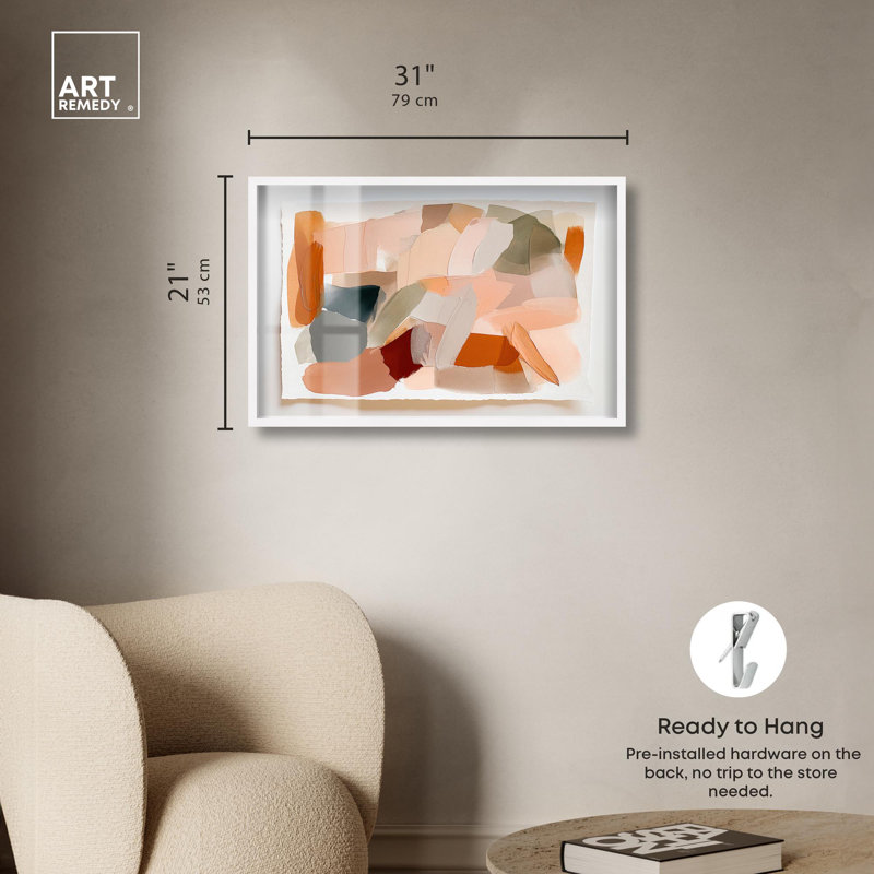 «Sediment Layers II», reproduction d'art abstrait par Art Remedy, H 21 po x l 31 po, Blanc