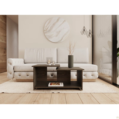 Table basse, tablette inférieure ouverte