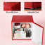 Congélateur vertical compact de 1,1 pied cube, mini congélateur portable avec thermostat à 5 niveaux, porte réversible et tablette amovible pour bureau à domicile, rouge
