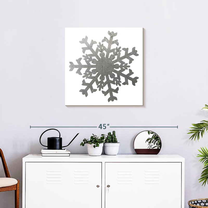 Lelend Silver Snowflakes II, 24" H x 24" W