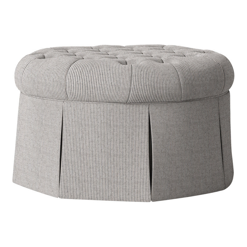 Alma 35" Tufted Round Cocktail Ottoman, Perigold Replay Char