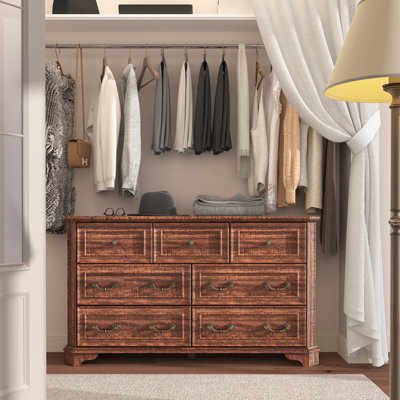 54" Wide Farmhouse 7-Drawer Storage Dresser for Bedroom