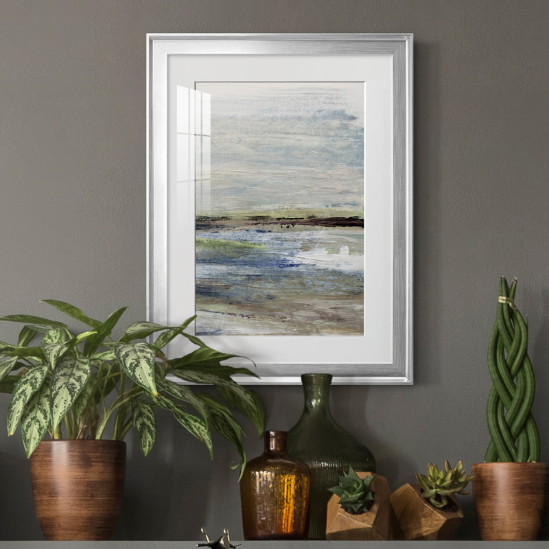 Wetlands II - peinture encadrée, Argent, H 18,5 po x l 24,5 po x P 1,5 po