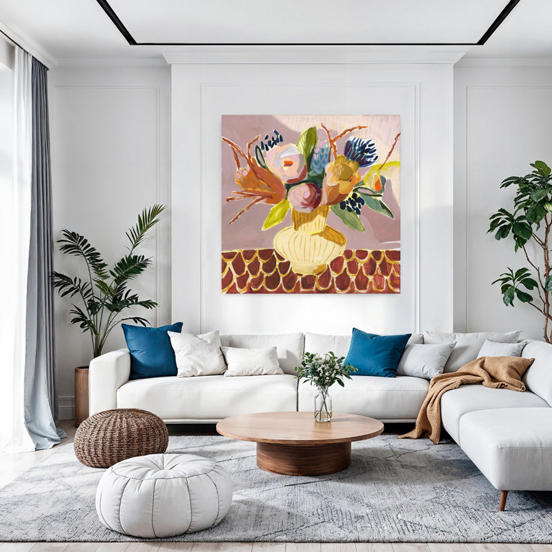 Art contemporain Art floral contemporain, H 48 po x l 48 po
