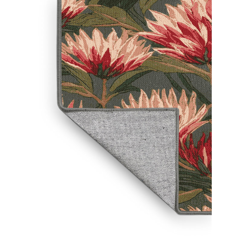 Washable Protea Hawaiian Area Rug, Round 3'