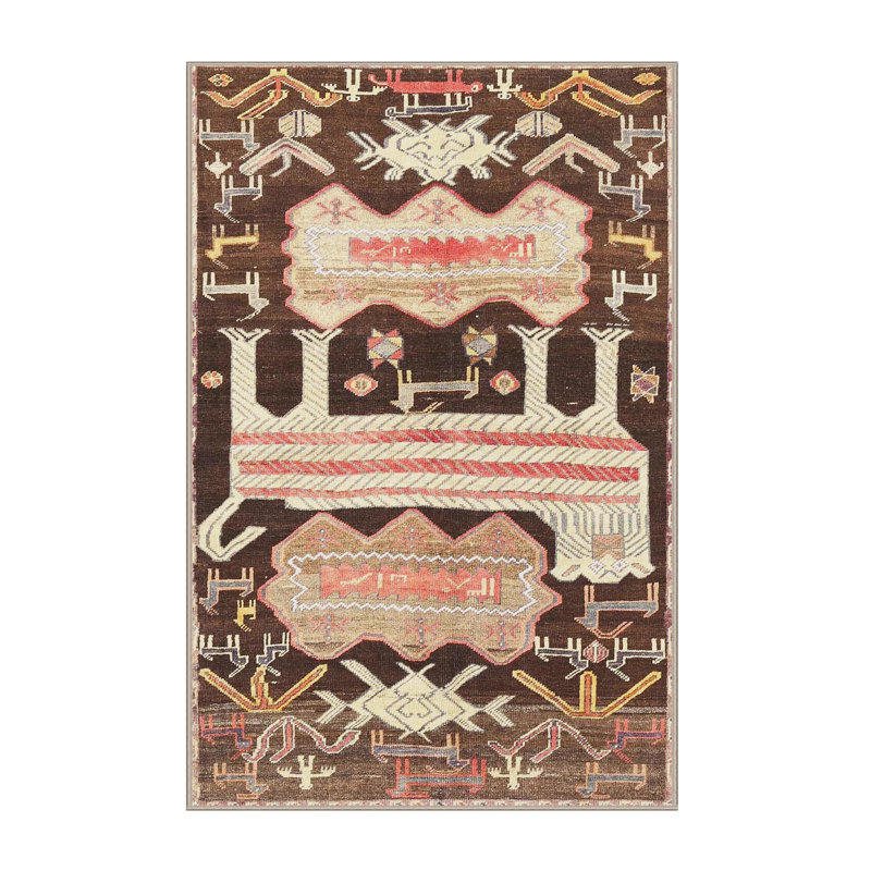 Tapis traditionnel brun clair, Rectangle 2 pi x 3 pi