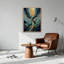 Art mural sur toile bleu foncé et doré-133069329