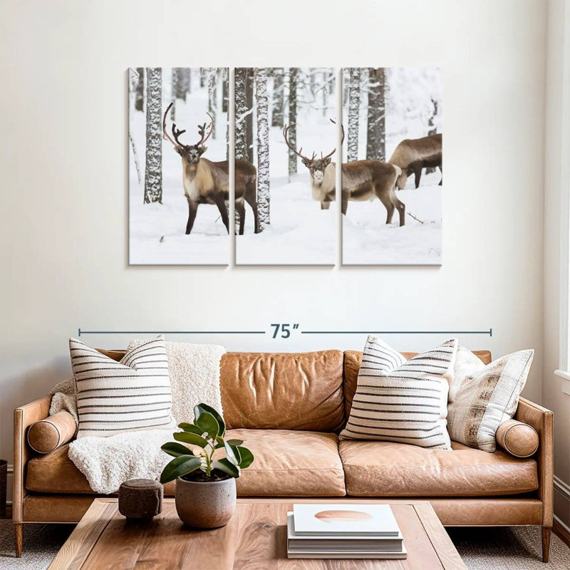 Brampt Roaming Winter Reindeer, 36" H x 57" W