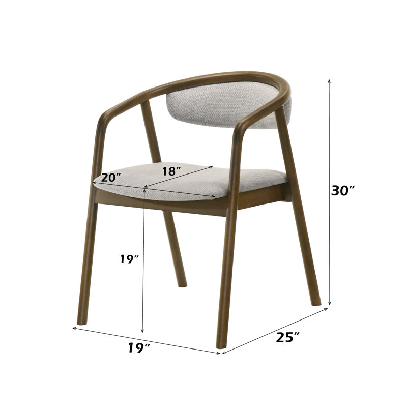 Chaise d'appoint en chenille et noyer Delina