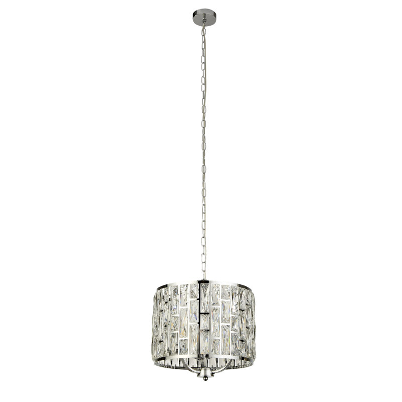 Magana 5 - Light Drum Chandelier, 3, 38cm W, Silver